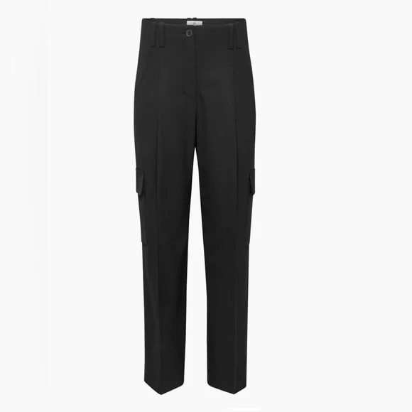 Aritzia Babaton Rojo Cargo Pant Black Size 6 Relaxed wool twill cargo pants - Picture 7 of 14